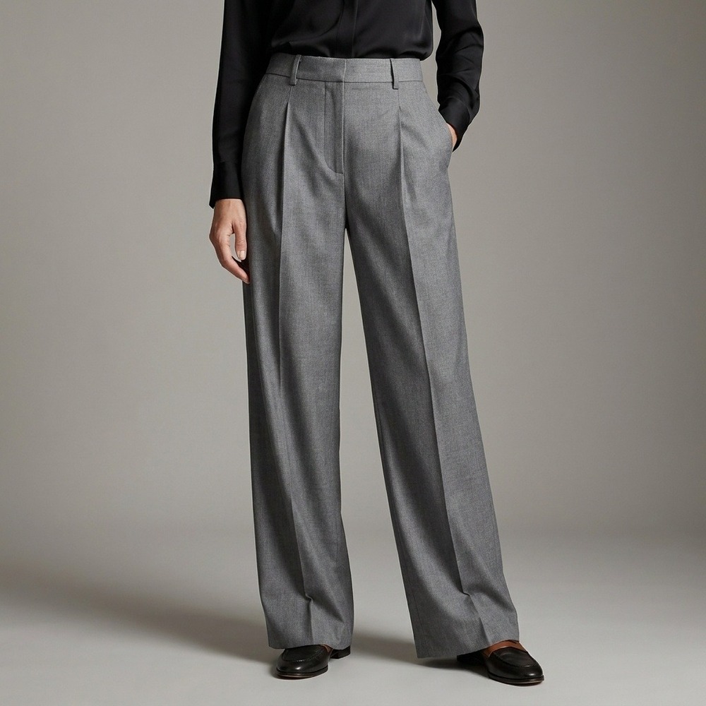 Scotch & Soda Rose Gray Wide Leg‎ Pleated Trousers Womens 27/32 High Rise